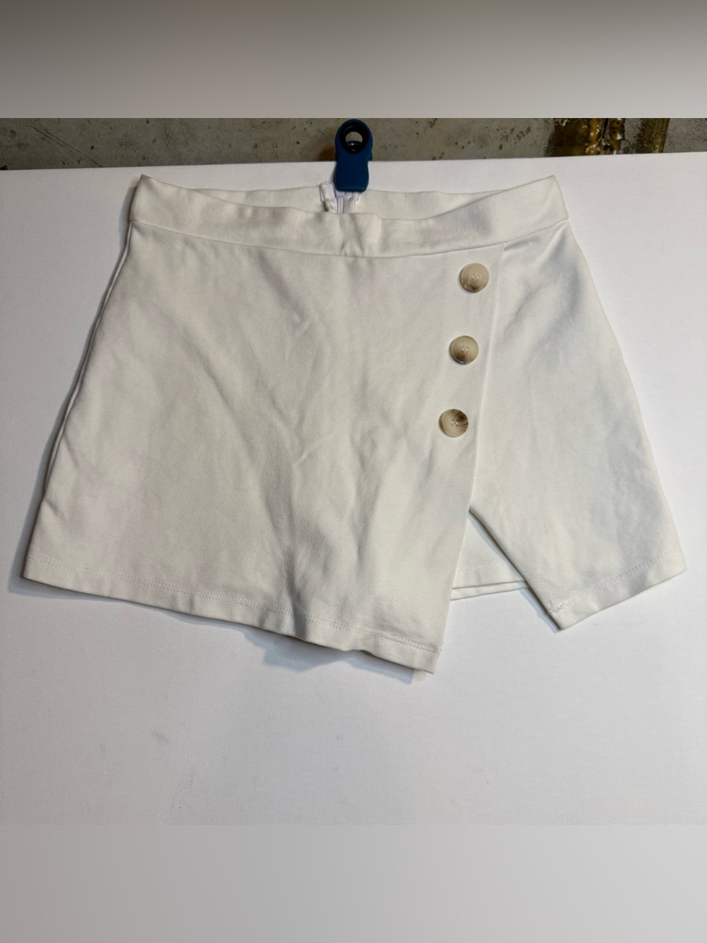 Altar'd State White Wrap-Style Skort with Button Detail